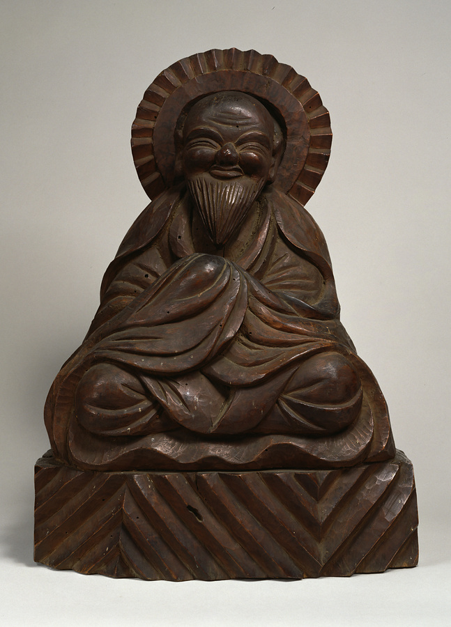 Self-portrait (木喰自身像), 1804. Front view. Tokyo National Museum, acc. ACE1849. H. 87 cm. Source: bunka.go.jp (© Agency for Cultural Affairs, Japan)
