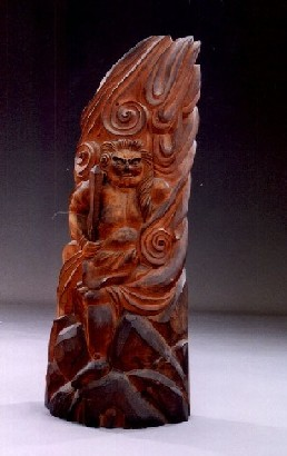 Fudō Myōō (不動明王), Enzō-ji Temple (円蔵寺), Jōetsu, Niigata. H. 91 cm. Bunka 3 (1806). Source: city.joetsu.niigata.jp